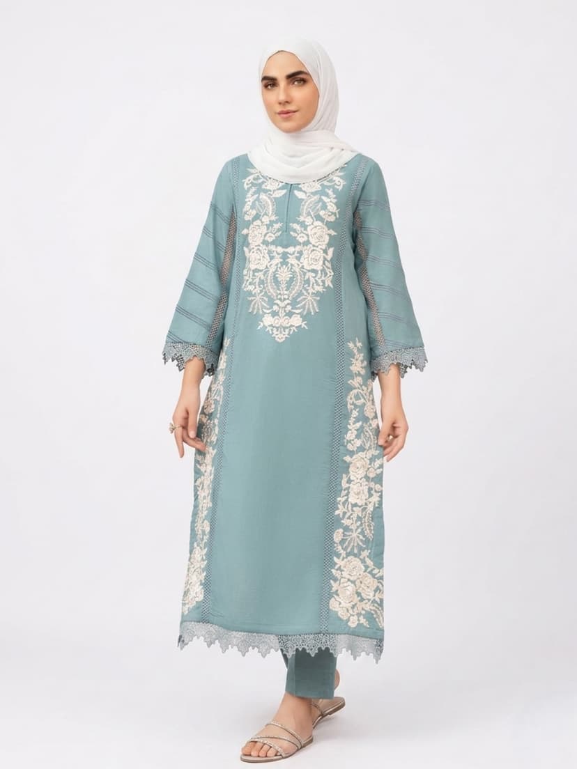 Lawn Embroidered Kurta Set (2 piece)