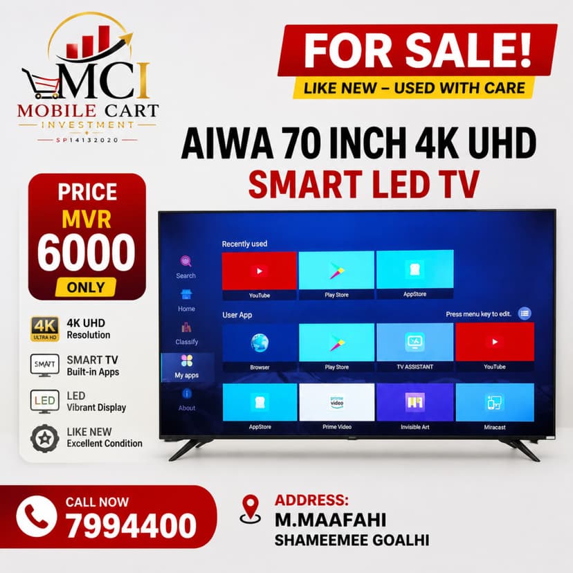 Amaz 70 inch 4K UHD Smart LED TV
