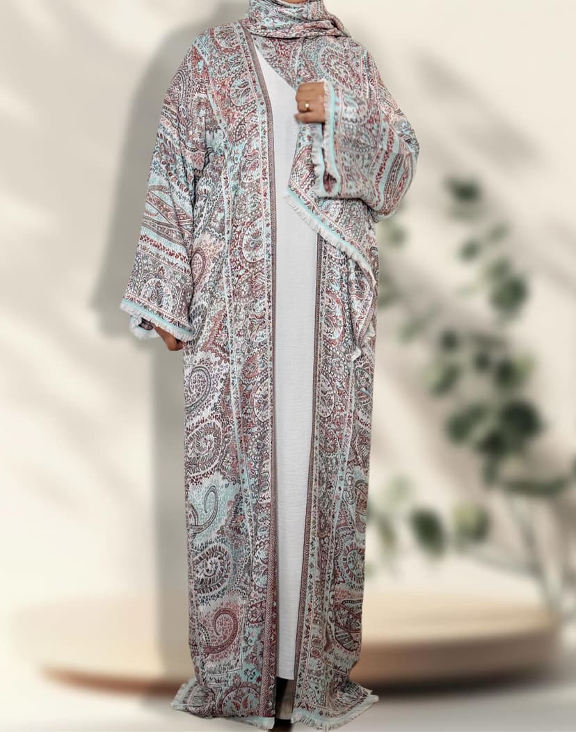 pashmina open abaya
