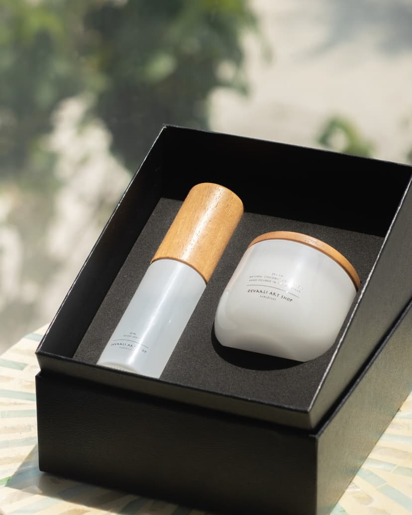 Lush petite candle and room spray set