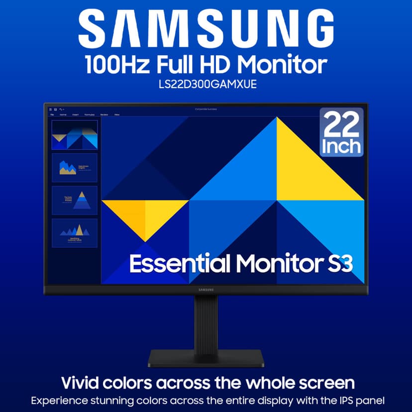Samsung 22 Inch 100Hz Full HD Monitor - LS22D300GAMXUE