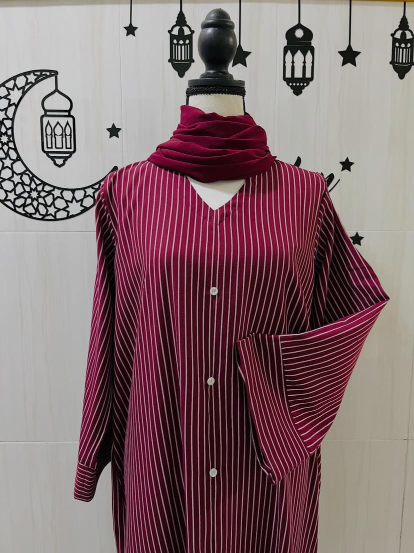 Deep maroon and delicate stripes