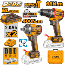 INGCO CKLI20275 CORDLESS BRUSHLESS 2PCS KIT