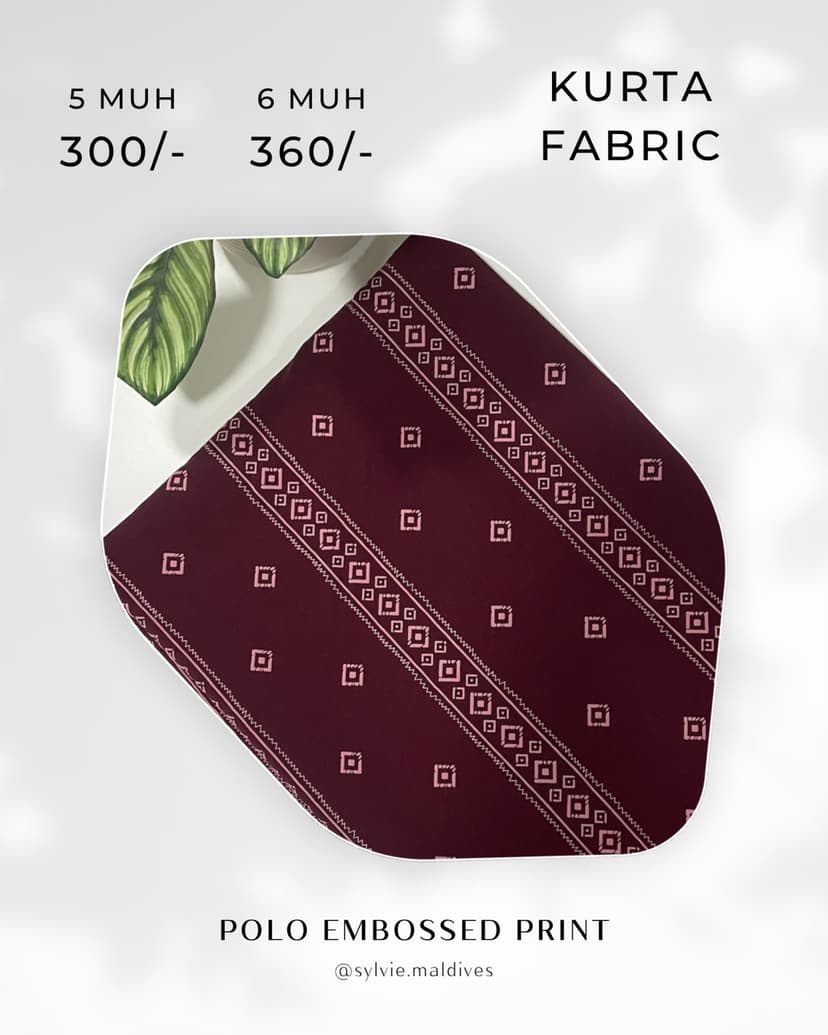 Kurta Fabric - Polo Embossed Print