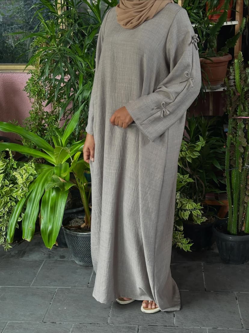 Linen Grey Abaya