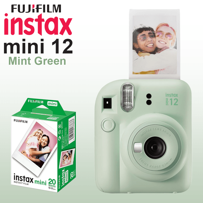 FujiFilm Instax Mini 12 Camera with 20 Sheet Film - Mint Green