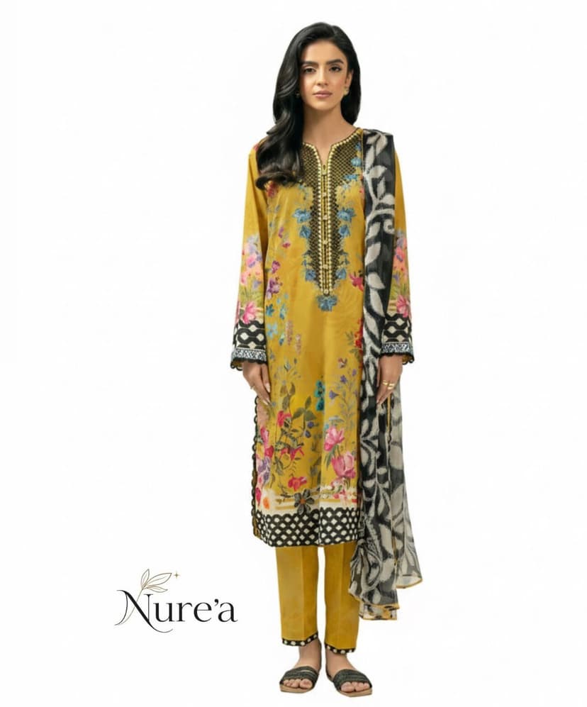 3 piece printed kurta set