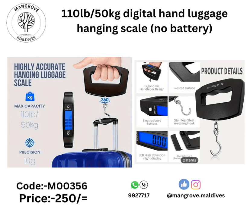 110lb/50kg digital hand luggage hanging scale, luggage scale, electronic scale,
