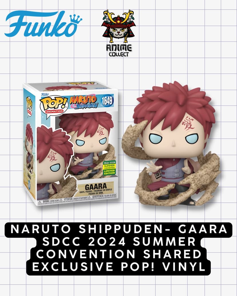 Naruto: Shippuden - Gaara SDCC 2024 Summer Convention Shared Exclusive Pop! Vinyl