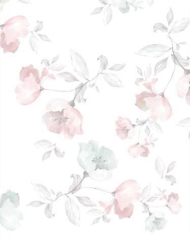 Floral pattern with pink and light blue flowers — image 1