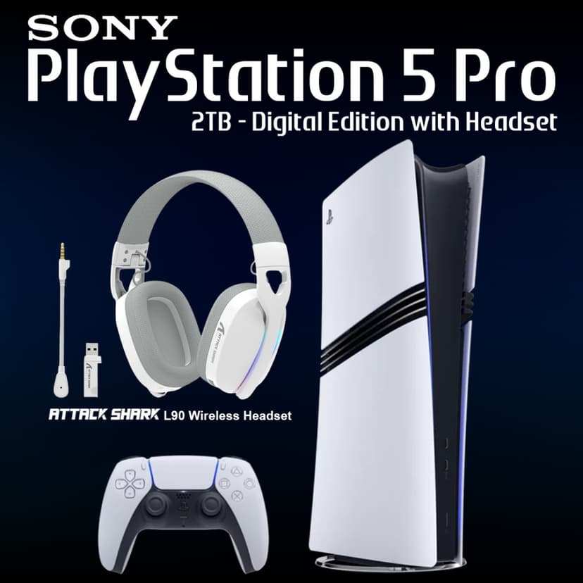 Sony PlayStation 5 Pro 2TB Console PS5 Digital Edition & Headset