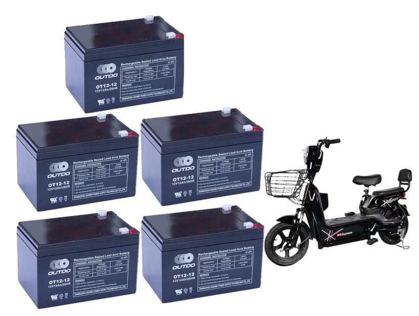 E-BICYCLE BATTERY SET AVAILABLE (12V12AH) 5PCS =BLACK=BRAND NEW