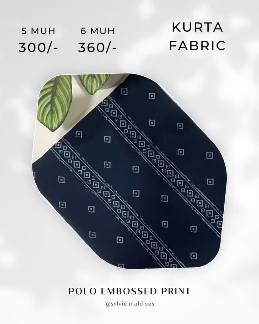 Kurta Fabric - Polo Embossed Print