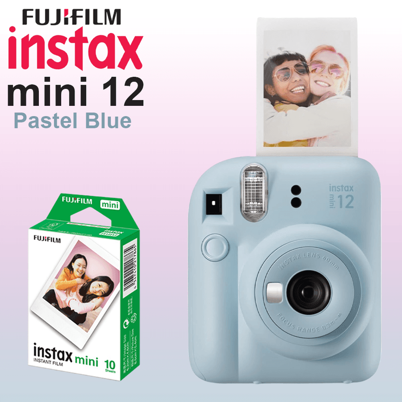 FujiFilm Instax Mini 12 Camera with 10 Sheet Film - Pastel Blue