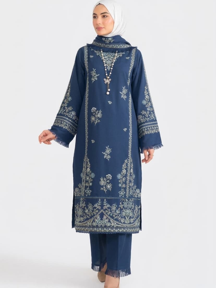 Cotton Lawn Embroidered Kurta set (2 piece)