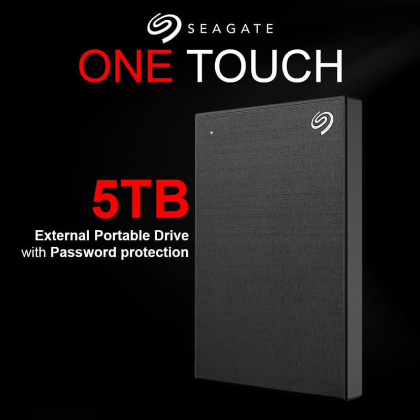 Seagate Onetouch 5TB Portable Hard Drive - Black